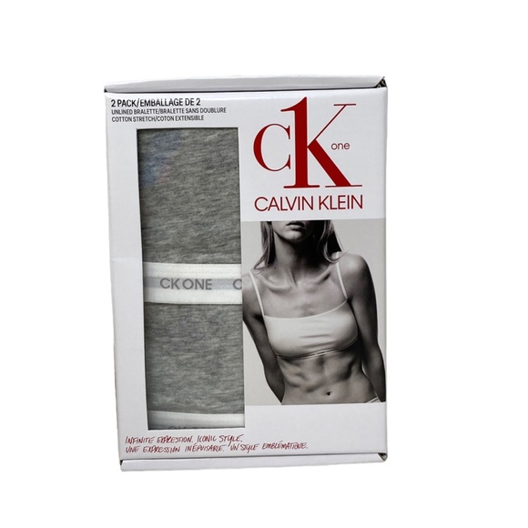 💖MEGA SALE💖Calvin Klein Women Underwear 2 Pack Unline Bralette Grey QF6040-098 - Picture 3 of 5